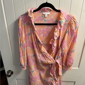 Topshop spring wrap dress that needs a good iron!